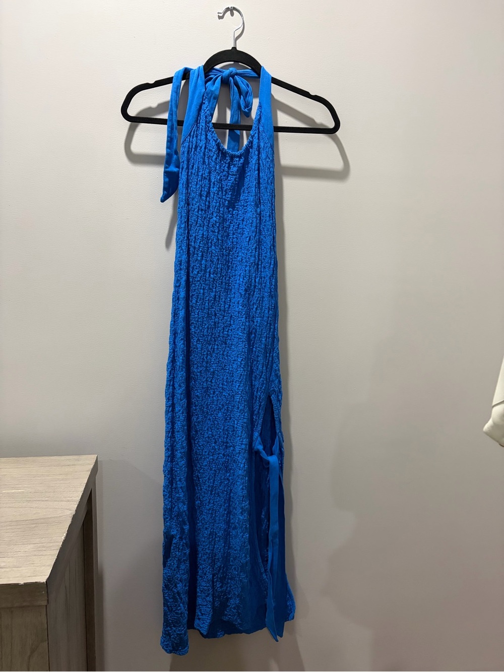 Electric Blue Halter Midi Dress
